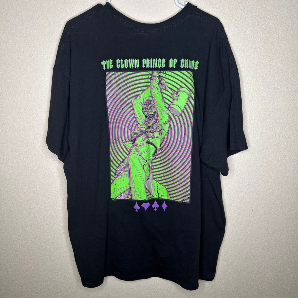 CVLA x Batman Mens Size 2XL Joker Clown Prince of Chaos Psychedelic T-Shirt DC